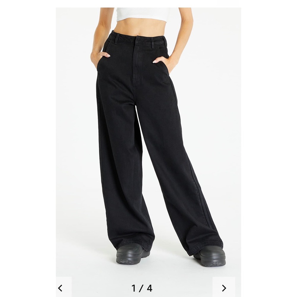 Adidas Jeans Women‎ 32 Black Ksenia Schnaider 3 Stripe Wide Leg Pants IJ8338